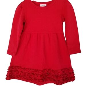 Not For Sale ARB Blanks Dress LS Red Knit Ruffle Trim Baby Girls 12 months